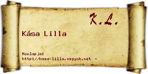 Kása Lilla névjegykártya